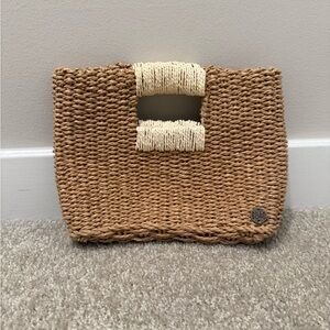 Billabong Woven Tan Handbag with Cream Accents